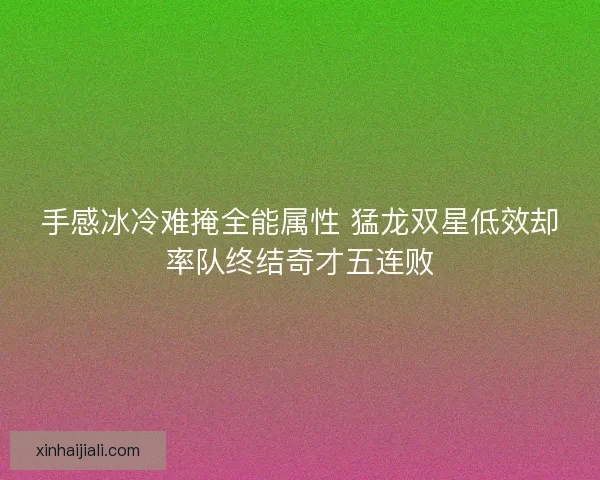手感冰冷难掩全能属性 猛龙双星低效却率队终结奇才五连败
